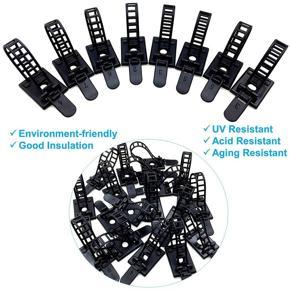 XHHDQES 100Pcs Cable Clips the Adhesive Cable Ties, Adjustable Nylon Cable Zip Ties and Adhesive Cable Clips (Black)