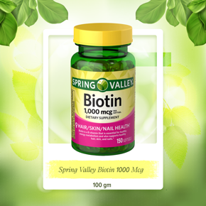 Spring Valley Biotin 1000 Mcg 150 Softgels for Healthy Skin Hair and Nails