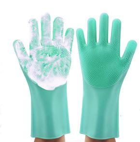 Magic Dish washing Gloves with scrubber, Silicone Cleaning Reusable Scrub Gloves for Wash Dish, Kitchen, Bathroom and Multipurpose Usage (1 Left and 1 Right Hand Silicone Scrub Glove Pair)