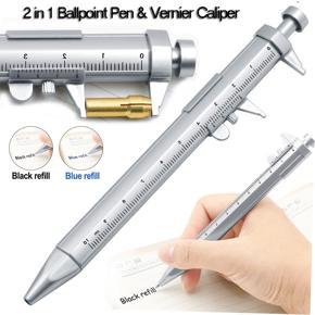 DASI Multifunction 0-100mm Creative Pen Vernier Caliper Stationery Roller Ball Pen Ruler Measuring Tool