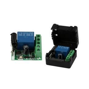 XHHDQES 433 Mhz RF Wireless Switch Receiver DC 12V Single Relay Receiver Module with 2Pcs Round Wireless Remote Control