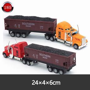 1/65 Alloy Truck American Transporter Alloy Car Model Container Truck Simulation Model
