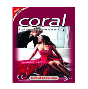 Coral Extra Time Dotted Condoms - 3pcs