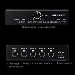 Audio Source Selection Switcher-1 * Stereo signal source splitter-black