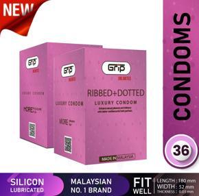 Grip Unlimited Ribbed+Dotted condom for Men (12 pack)