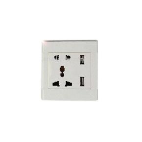 Electric Switch with USB Port - White