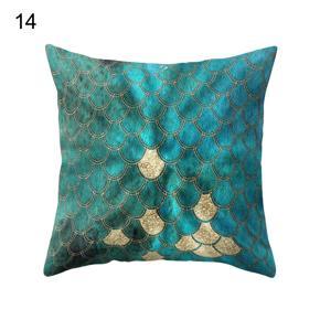 Polyester Peach Skin Fish Scale Throw Pillow Case Cushion Cover Home Sofa Decor