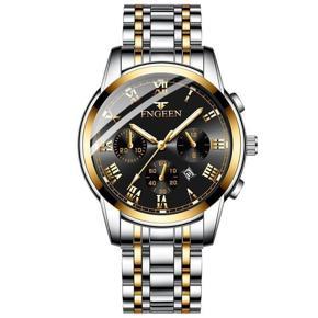 FNGEEN 4006 High Quality Luxury Men's Quartz Watch Luminous Calendar Stainless Strap Wristwatch For Men