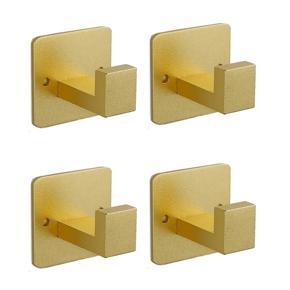 4Pcs Towel Hooks,Coat Hook,Bath Coat Robe Clothes Square Hook(Gold)