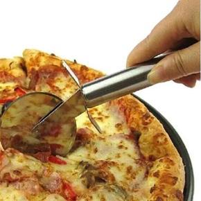 Pizza Cutter Round Shape Knife - Silver