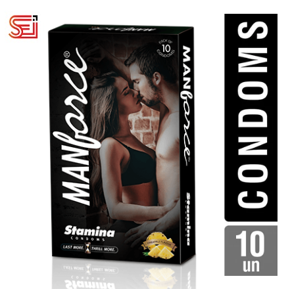 Manforce Stamina Pineapple Extra Dots Condoms - 10Pcs Pack