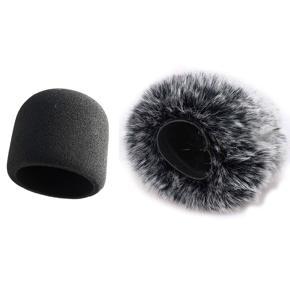 2 Pcs Professional Windscreen for Covers Other Large Microphones, Black & Gray