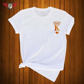 King Up White Half Sleeve T-Shirt for Men