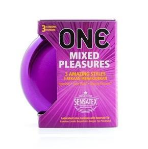 One Mixed Pleasure Flavored Condoms - 3 Pcs