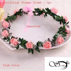 Artificial Flower Crown Pink Color -1pc