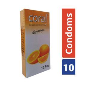 Coral - Orange Natural Latex Condom - Full Box - 10x1=10pcs