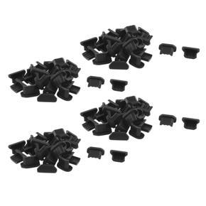 XHHDQES 100 Pcs Anti Dust Black Soft Plastic Dock Cover Micro-USB Port Ear Jack