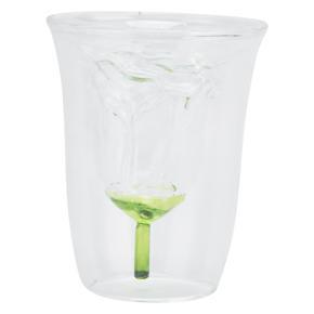 180ml Glass Rose Flower Shaped Double Layer Cocktail Cup Mug For B GP