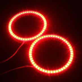 Pair 94mm 51 LED Auto Car SMD Light Angel Eye Halo Ring Lamp Bulb For BMW Red - red