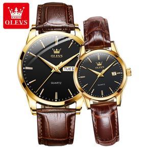 OLEV Fashion Couple Watches Double Calendar Simple Waterproof Men and Women Wristwatch  - 6898（2 Pcs ）