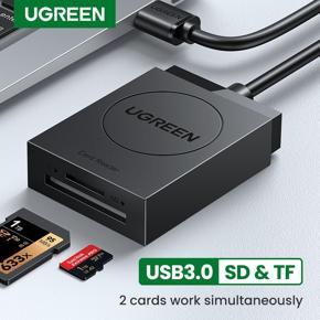 UGREEN USB 3.0 Android SD Card Reader for TF SDXC SDHC SD MMC RS-MMC Micro SDXC Micro SD Micro SDHC Card UHS-I Cards Read 2 Cards Simultaneously