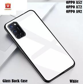 OPPO A52/A72/A92 Luxury Shockproof TPU Bumper Back Glass Back Cover Glass Case