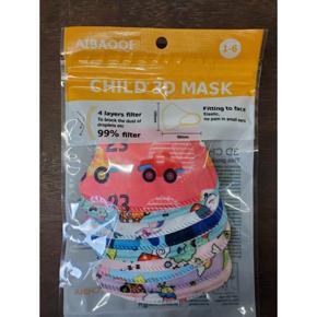 Aibaoqi 3 Layers 3D Disposal Cartoon Kids Mask - 10 Pcs pack 1-6 years unisex