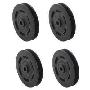 ARELENE 4pcs 95mm Black Bearing Pulley Wheel Cable Gym Equipment Part Wearproof