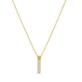 Cubic Zirconia Stone Vertical Bar Necklace