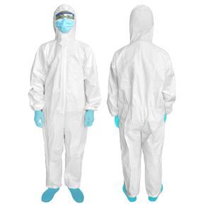 Disposable Non-woven Full Body Protective Suit with Elastic Wrist Ankle and Hood