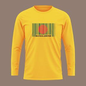 Bangladesh Yellow long Sleeve T-Shirt For Men