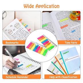 XHHDQES Adhesive Strips, Page Markers, 1280 Pieces, Sticky Notes, Writable Labels, Highlighter Strips 5 Colors, 8 Sets