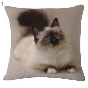 Cute Cat Pattern Linen Throw Pillow Case Sofa Bed Home Car Decor Cushion Cover