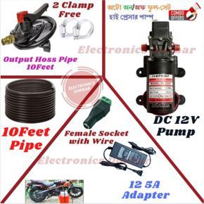 Portable Bike Car Washer Combo Water Pump Hose Pipe Spray Gun Full Set