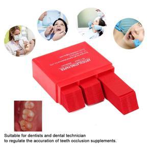 Dental Bausch Articulating Paper Double Sided Red 300 Strips 200 Micron D8S6 - gules