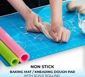 Non Slip Non Stick Thickening Flour Silicone Baking Mat 40cm x 50cm Kneading Dough Pad Pastry Rolling Mat Roti Mat