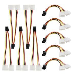 10PCS Molex 4 Pin to PCI-E PCI Expess 6 Pin Power Adapter Cable Connector Power Supply for Video Cards