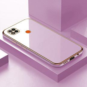 Hontinga for Redmi 9C / Redmi 10A Back Cover Luxury 6D Plating Frame Shiny Bling Case Soft Silicone Square Phone Cases