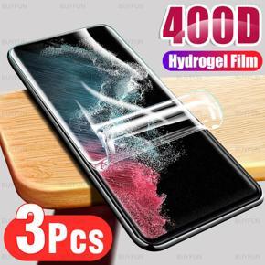For Samsung Galaxy S22 Ultra S22ultra 5G 3Pcs 400D Full Cover Hydrogel Film Screen Protector For Samsung S 22 Ultra GalaxyS22ultra SamsungS22Ultra Protective Film