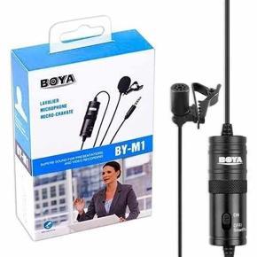 BOYA BY-M1 Lavalier Microphone Condenser Clip-on Lapel Mic Compatible with iPhone Android Smartphone DSLR Cameras Recorder PC