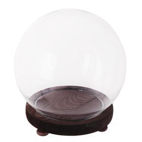 Small/Large Glass Stand Display Dome Cloche Bell Jar Tealight Flower Cover [20cm] - 20cm