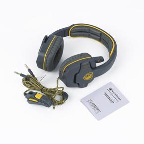 Gray&Yellow Soft PU Leather Cushion Stereo Gaming Headset For SADES SA708 - Gray&yellow