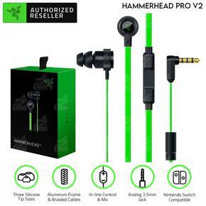 Razer Hammerhead Pro V2 Earbuds Custom Tuned Dual-Driver Technology In-Line Mic & Volume Control - Aluminum Frame