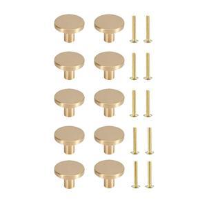 10PCS Knobs Handle Brass Gold Knobs for Cabinets for Kitchen Cupboard Bedroom Dressing Table Furniture Door(with Screws)