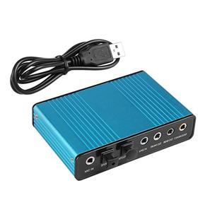 6 Channel External Sound Card 5.1/7.1 Optical S/PDIF Audio Sound Card Adapter - Blue