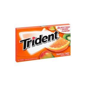 Trident Tropical Fruits Flavor (Sugar Free) Gum - 14 Sticks