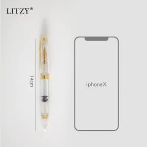 LITZY Transparent  Fountain Pen Piston Type Calligraphy Pen Golden EP Nib