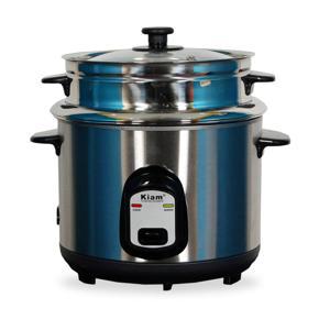 Rice Cooker & Curry Cooker 1.8L Single steel pan SS Body with Glass Lid