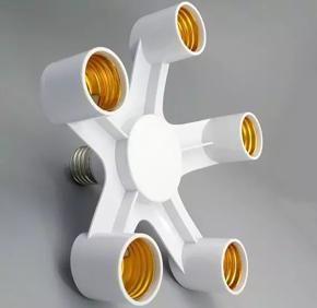 5 in 1 E27 Heads Lamp Bulb Holder Light Base LED Converter Adapter Socket Splitter