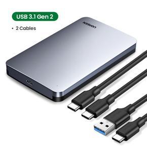 UGREEN USB C Hard Drive Enclosure for 2.5inch SATA SSD HDD, Aluminum USB C to SATA Adapter USB 3.1 Gen 2 Support SATA III for Mac-Book Pro Air Samsung